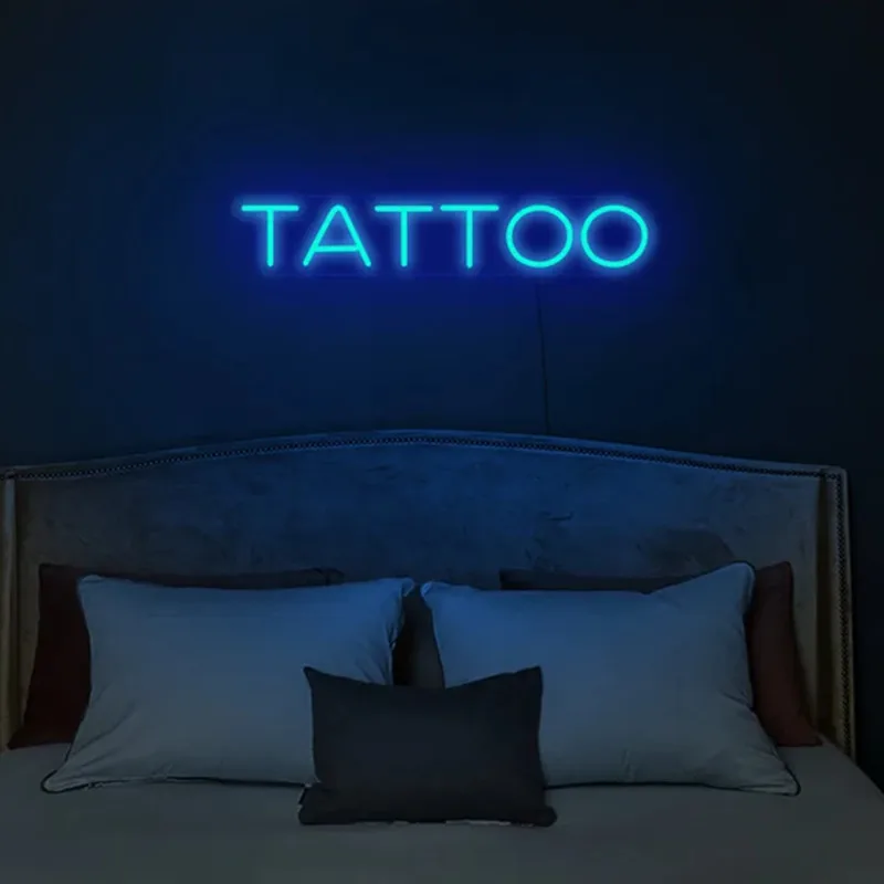 Imagem -02 - Tatuagem Neon Sign para Studio Business Decor Sinal de Néon Led para Negócios Usb Neon Light For Indoor Room Wall Decor