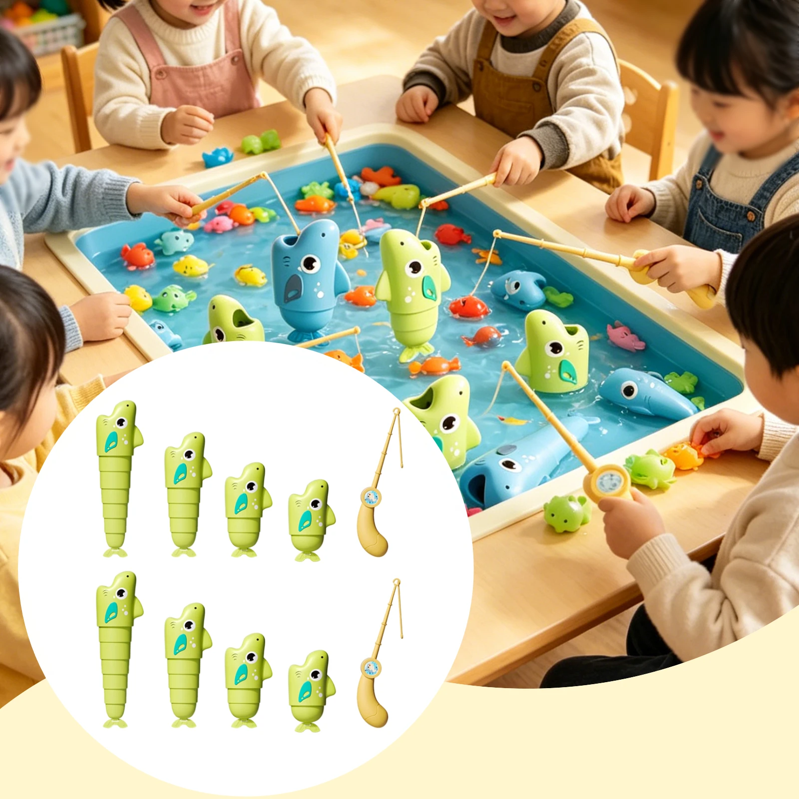 

Retractable Fishing Game Set for Kids Parent-Child Interactive Intellectual Toy for Boys Girls Preschooler Ages 3-5 Children