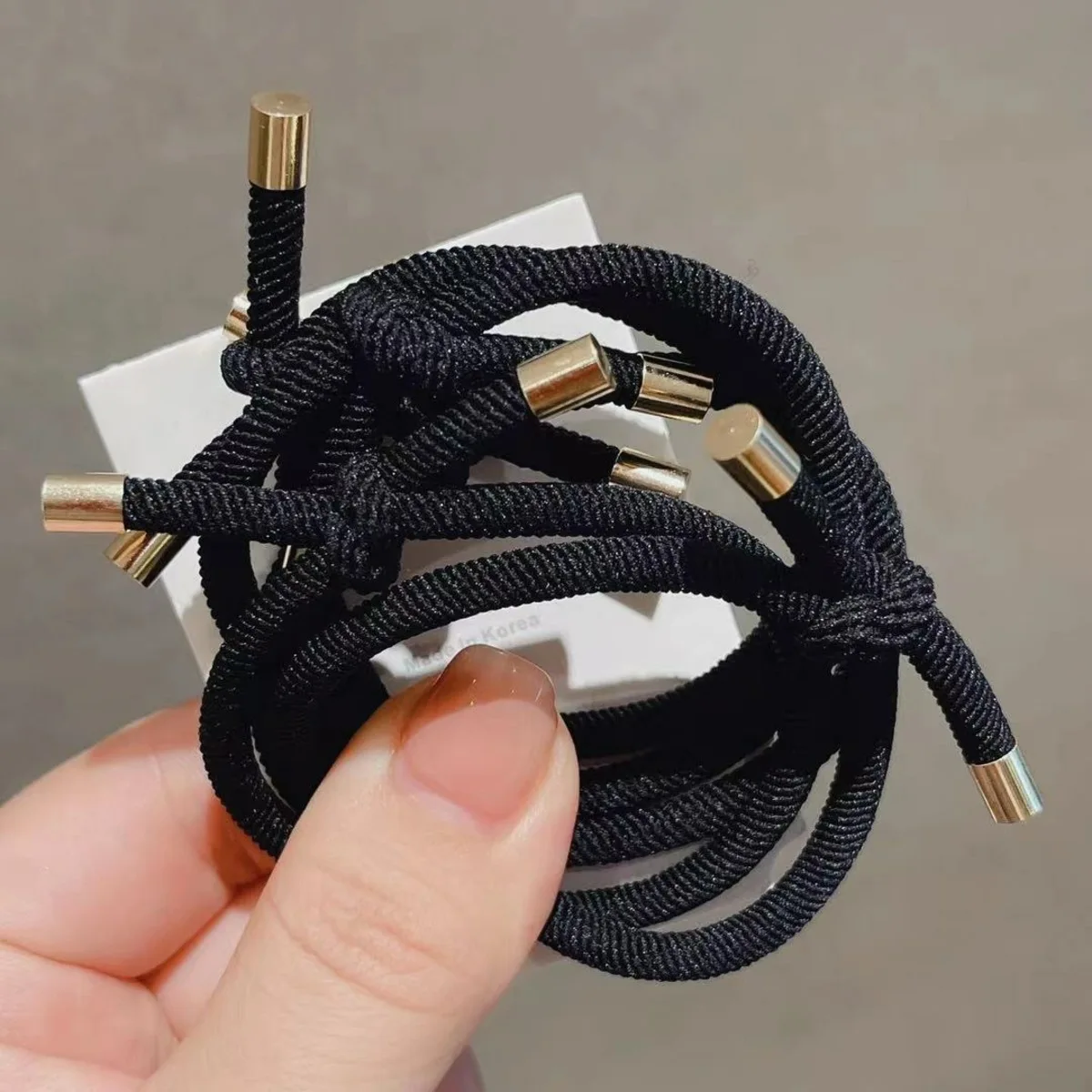 10 stuks hoge elastische knoop spiraal elastiekjes haarbanden koffie zwart minimalistisch zacht voor het haar voor veilige paardenstaarten stijlvol duurzaam