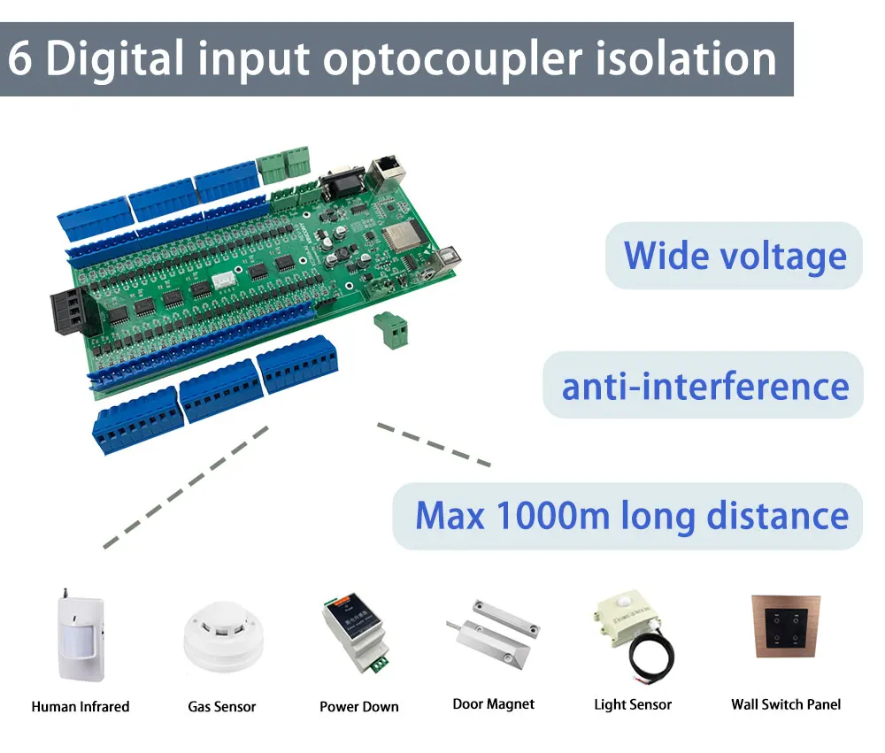 KC868-AI Ethernet Wifi RS232 RS485 ESP32 Eingangsmodul IR RF 433M Unterstützung ESPhome Home Assistant Tasmota DIY – Detail 10