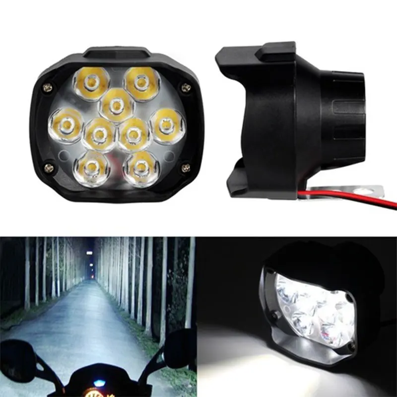 1/2Pcs Motorcycles Headlight Working Spot Light Motorbike 6500k White Super Bright 6 LED Fog Lamp 1200LM LED Scooters Spot