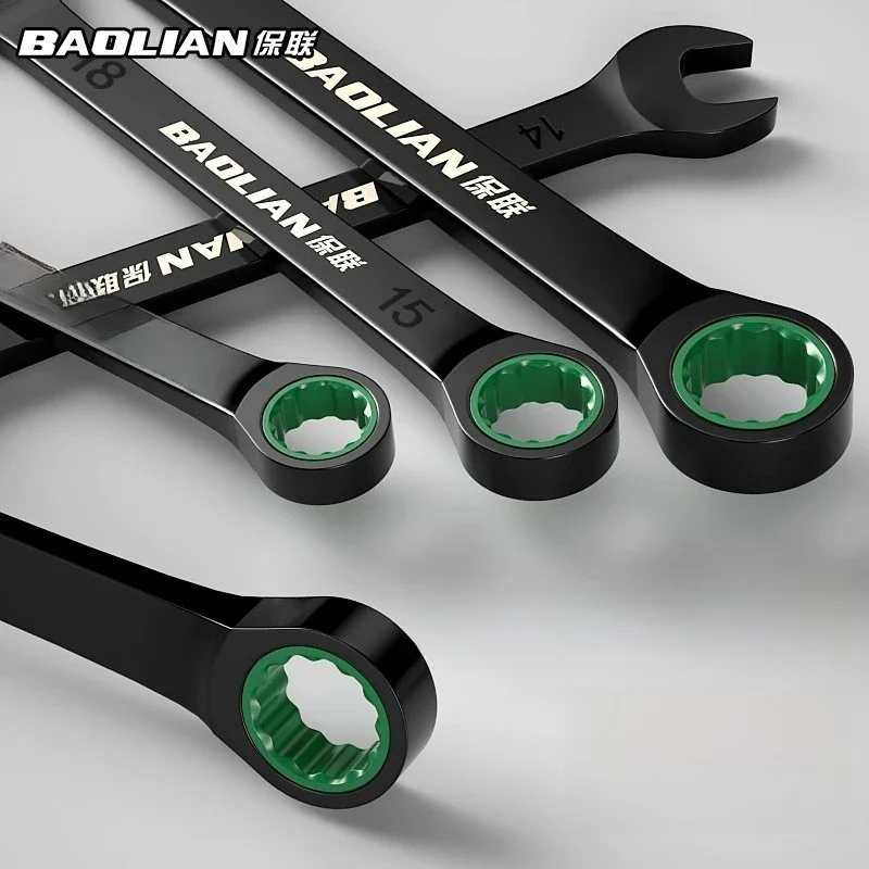 BAOLIAN Dual Directionele Snelle Pruimenbloesem Ratelsleutel, Industriële kwaliteit Automatische Kleine Opening Dual-use Wrench Tool - afbeelding 2