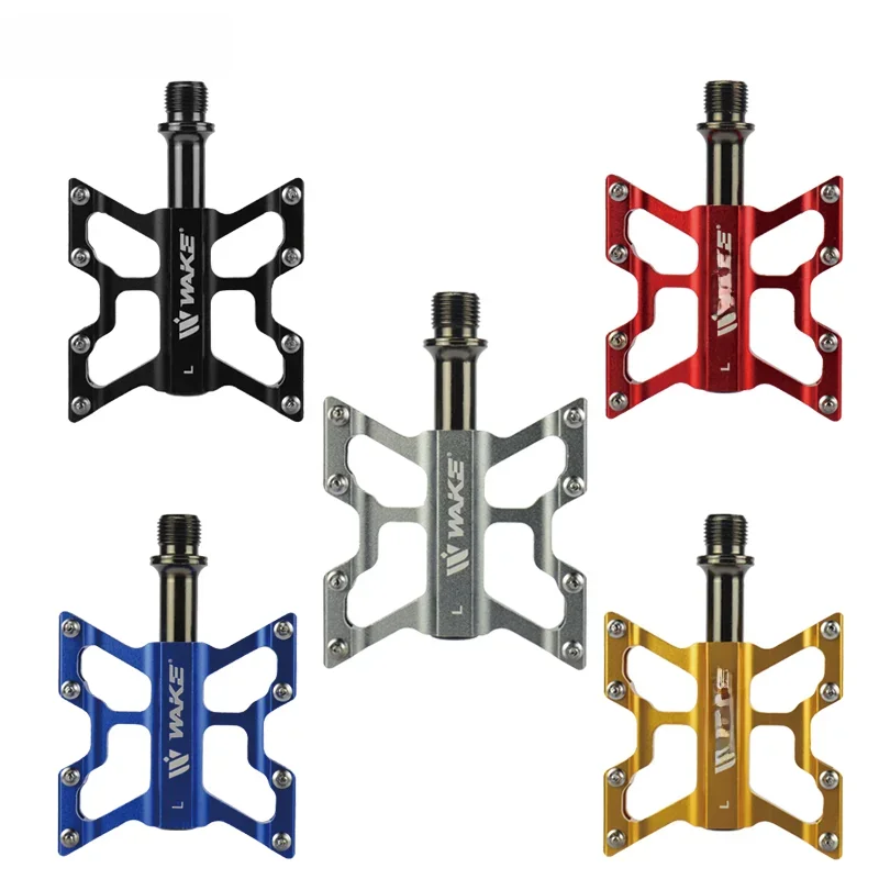 AliExpress wake Wake Mountain Bicycle Pedal Accessories 3 Bearing Seal Ultralight Footboard Aluminum Bike Pedals Anti Slip for MTB Road Bike