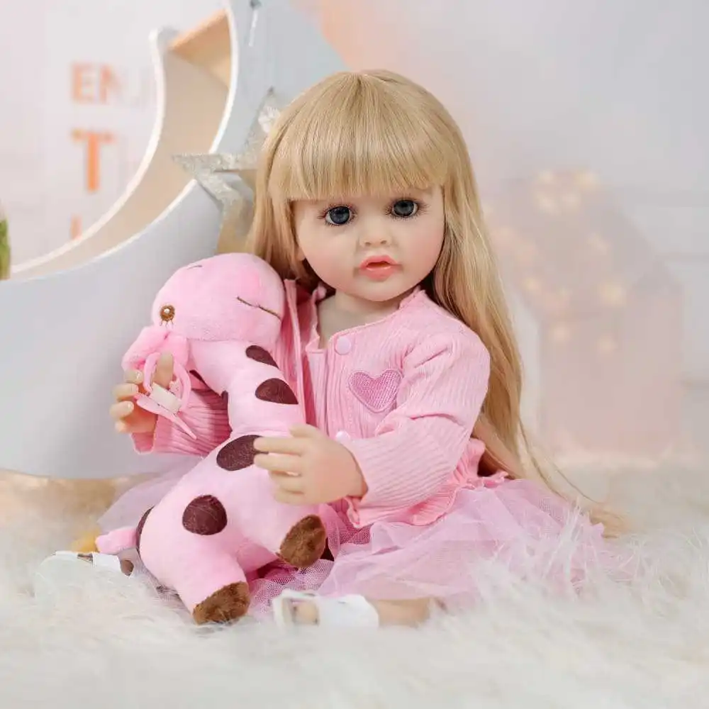 

Cloveray 22 inch Classic Realistic Reborn Baby Doll Super Cure Soft Vinyl Doll High Quality Toy Playing House Doll Kid Xmas Gift