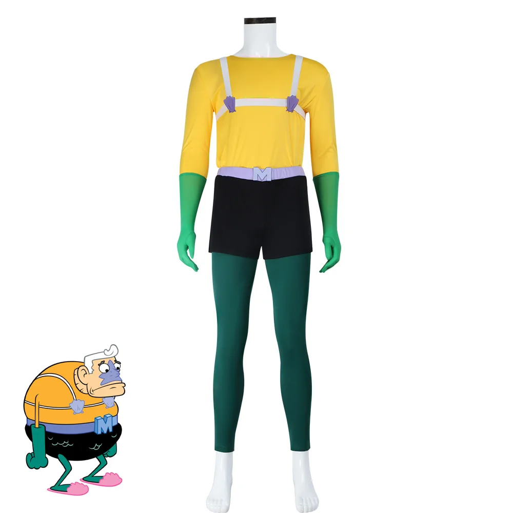 Meerjungfrau Mann Cosplay Kostüm Barnacle Junge Outfit Set Spongebob Superheld Cosplay Erwachsene Männer Lustige Kostüme Für Halloween Anzug