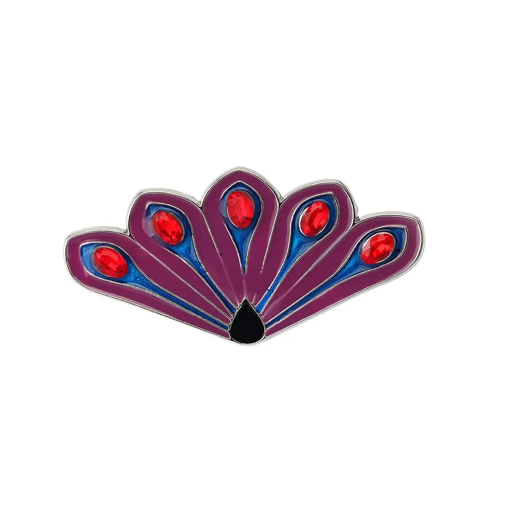 Anime Pfauenschwanz Emaille-Halskette Anhänger Niedliche Pins Cartoon Metall-Abzeichen für Damen Herren Revers-Brosche Schmuck Fans Halloween Geschenke