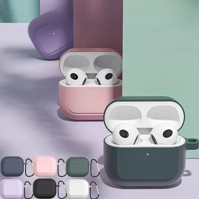 Juste en silicone pour Apple Airpods 3, étui avec autocollant anti-poussière, étui Bluetooth, accessoires pour écouteurs, peau