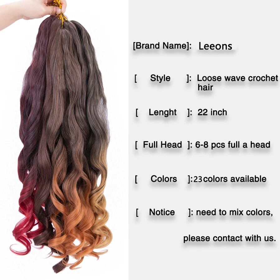 55Cm Synthetic Bulk Loose Wave Braiding Hair Spiral Curls Crochet Braids Loose Wave Ombre Pre Stretched Braiding Extensions Hair