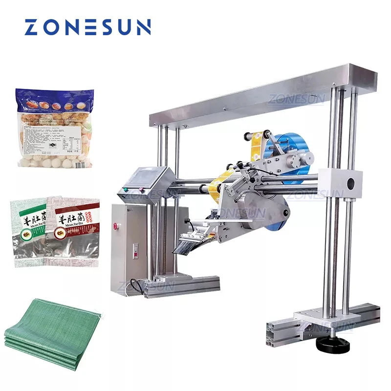 ZONESUN XL-T853 자동 플랫 표면 캔 식품 라인 라벨링 기계 라벨 어플리케이터 스퀘어 병 스티커 라벨러