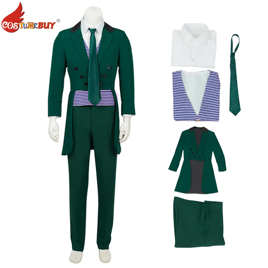 

Movie TV Male Cosplay Costume Men's Suit, Adult Gentleman Blazer Jacket with Pants &Shirt &Vest, Ball Party Green Tuxedo Suits