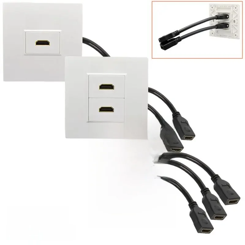 4K HD HDMI Kompatybilne gniazdo żeńskie do żeńskiego z przedłużaczem 86 Typ Ściana Multimedialna Panel bezpośredniego wstawiania Panel HDTV — zdjęcie 2