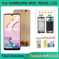 AMOLED M30S LCD Display Replacement for Samsung M30 M305F / M30S M307 SM-M307F Digitizer Touch Screen Frame