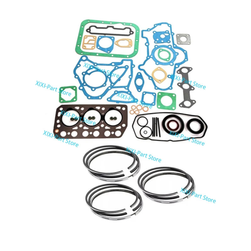 

For Mitsubishi K3C Full Gasket Kit Set +Piston Ring Cylinder Head Gasket Overhaul Rebuild Kit