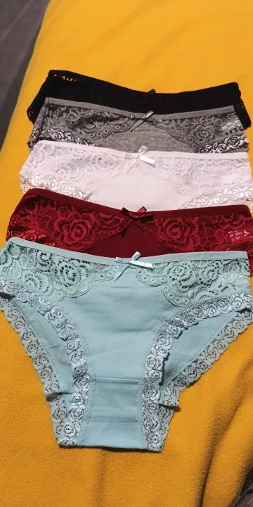 Women Underwear Cotton Sexy Lace Ladies Knickers Panties Low Waist Everyday Briefs 5 pcs/lot photo review