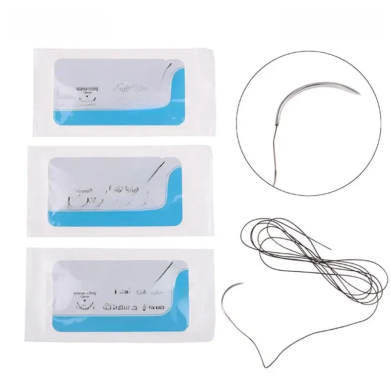 Fil de Suture médical en Nylon, 12 pièces, 2/0 3/0 4/0 5/0, Monofilament, Kit de pratique, enseignement des exercices de démonstration