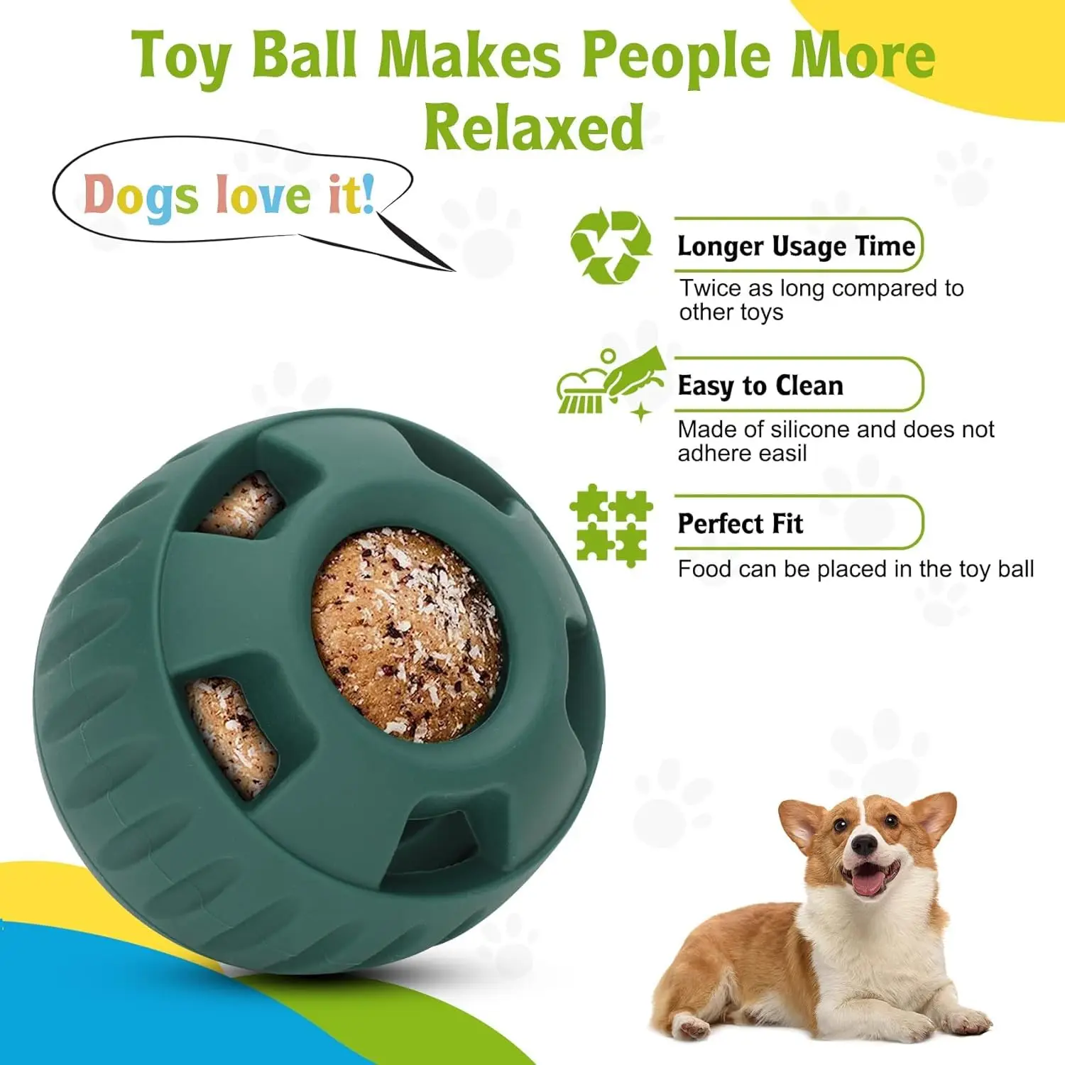 Refillable Dog Food Dispenser Toys Silicone Fillable Dog Toys for Small To Large Dogs Keep Your Pup Distracted Dog Food Ball