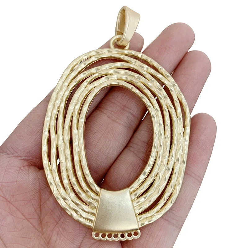 1 x Duże otwarte Boho Bohemia Nieregularne złącze Matowe złote zawieszki Charms do naszyjników Akcesoria do wyrobu biżuterii — zdjęcie 2