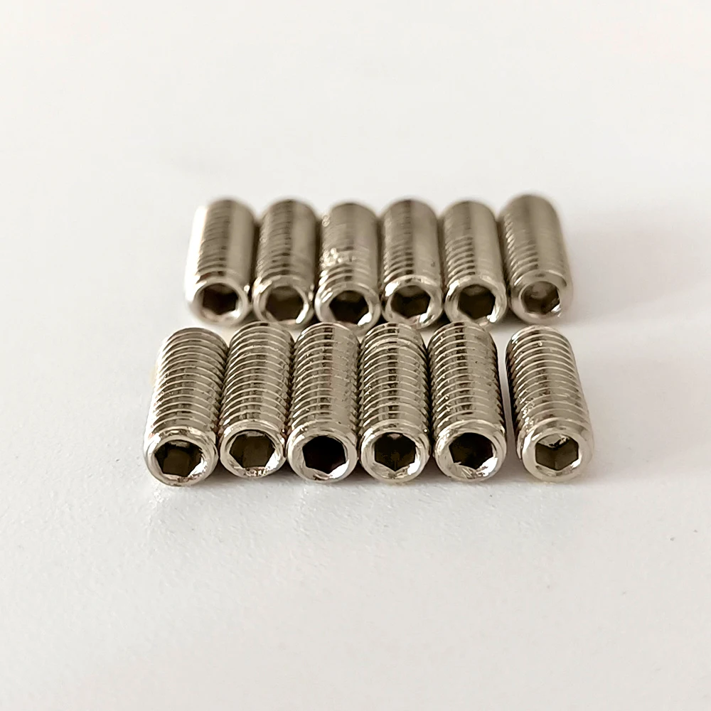 12 Pcs Electric Guitar Bass Bridge String Saddle Adjust Height Hex screws - Tremolo Bridge Hexagon Screw - M3*8mm-12mm