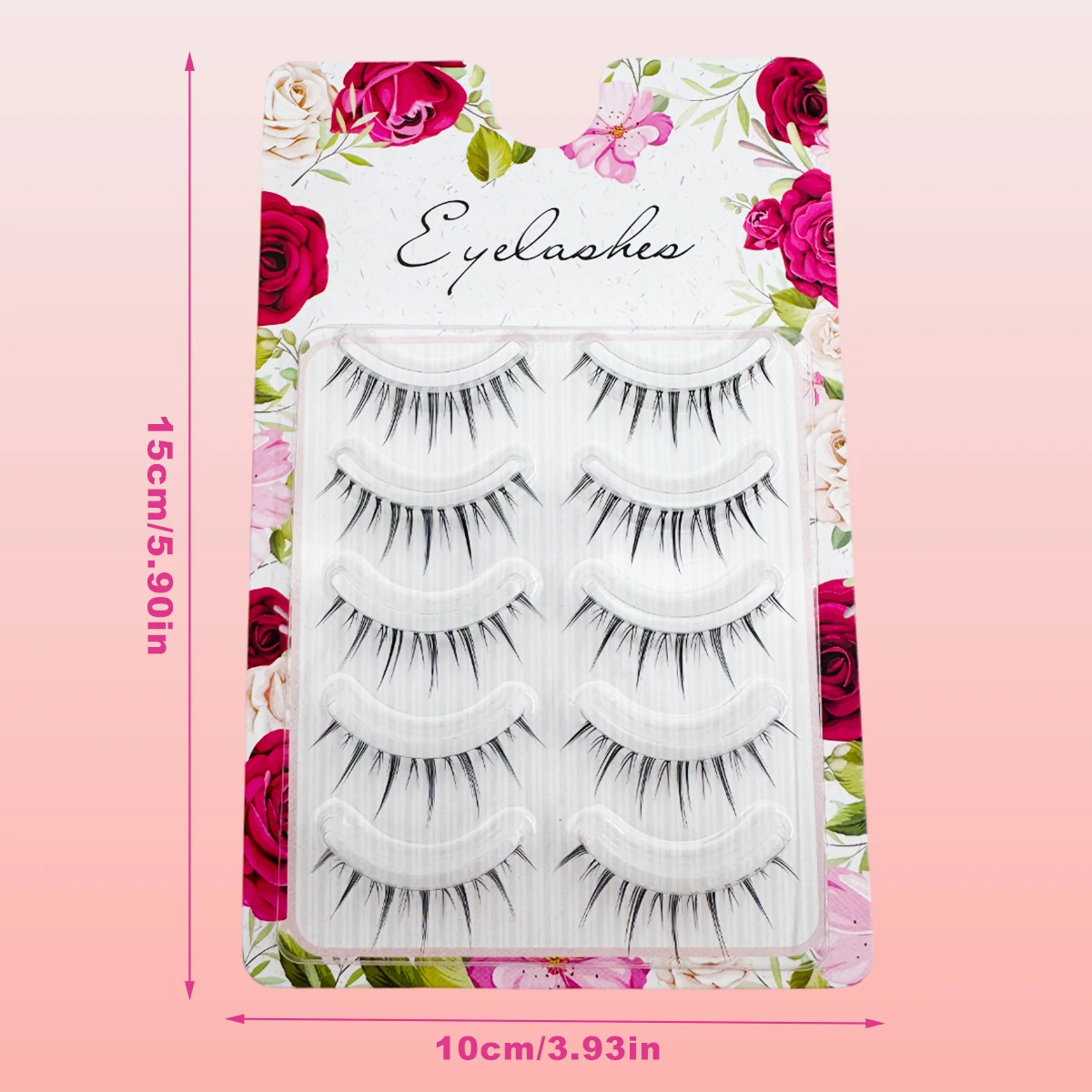 5 أزواج من الرموش الصناعية Kawaii ذات مظهر خرافي طبيعي ناعم وخفيف الوزن وشريط شفاف قابل لإعادة الاستخدام على طراز الرسوم المتحركة لرموش عيد الهالوين