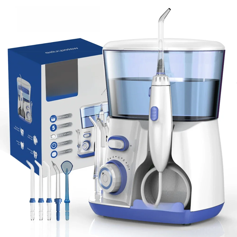 NONE Irrigateur buccal électrique Waterpulse, 800ML, grande capacité, hygiène dentaire, nettoyeur de dents avec 5 embouts 3
