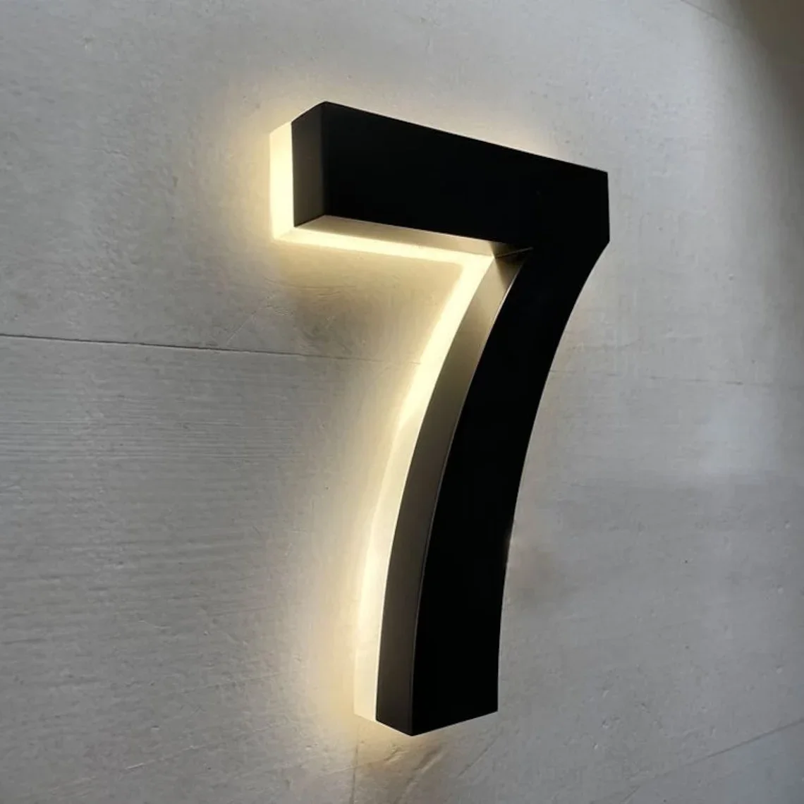 Modern Metal House Number, Custom House Number,Backlit LED House Sign,Address Sign,House Numbers LED Light