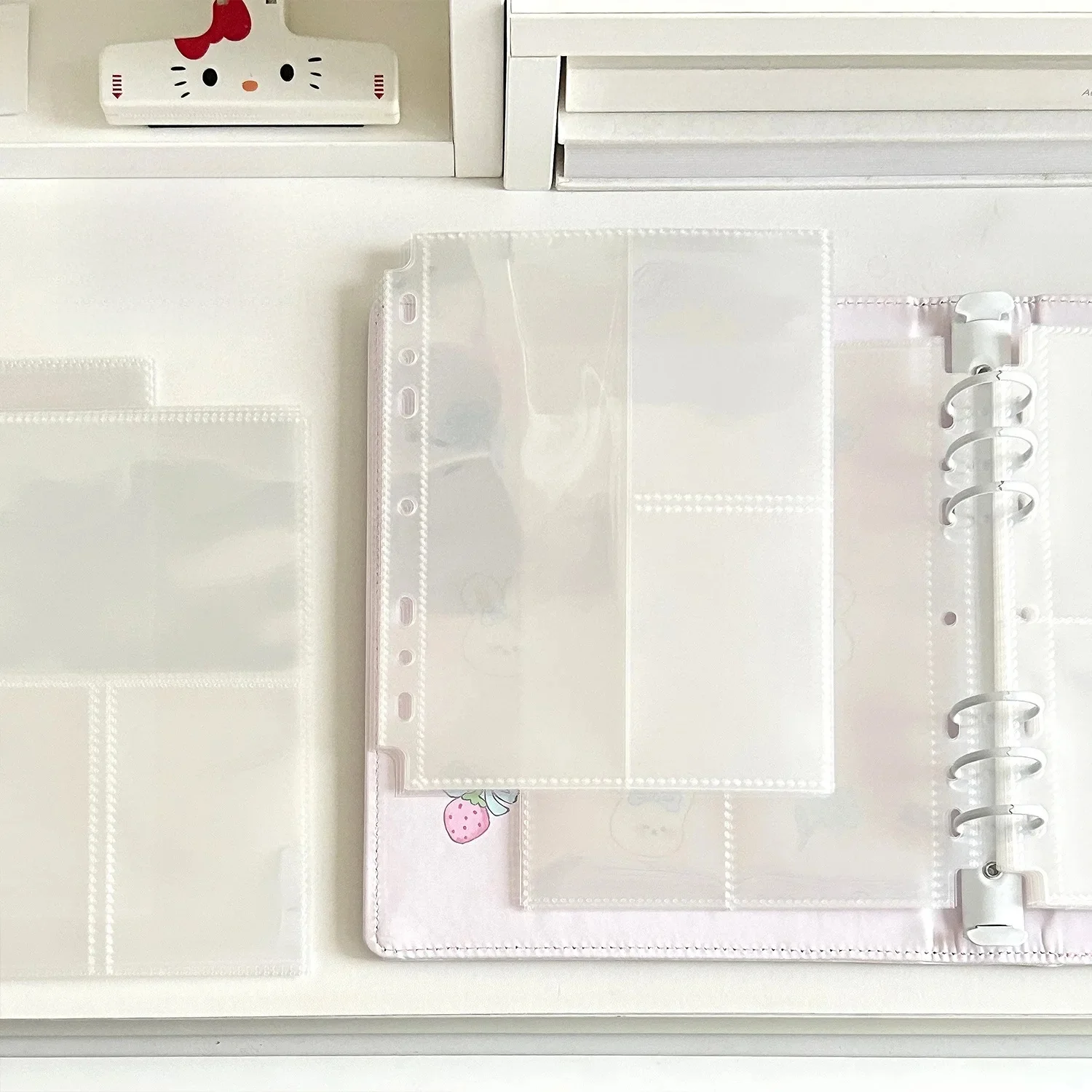 A5 7 trous Transparent porte-fichiers cahier feuilles mobiles bricolage Document sac reliure anneaux PVC stockage reliure dossier