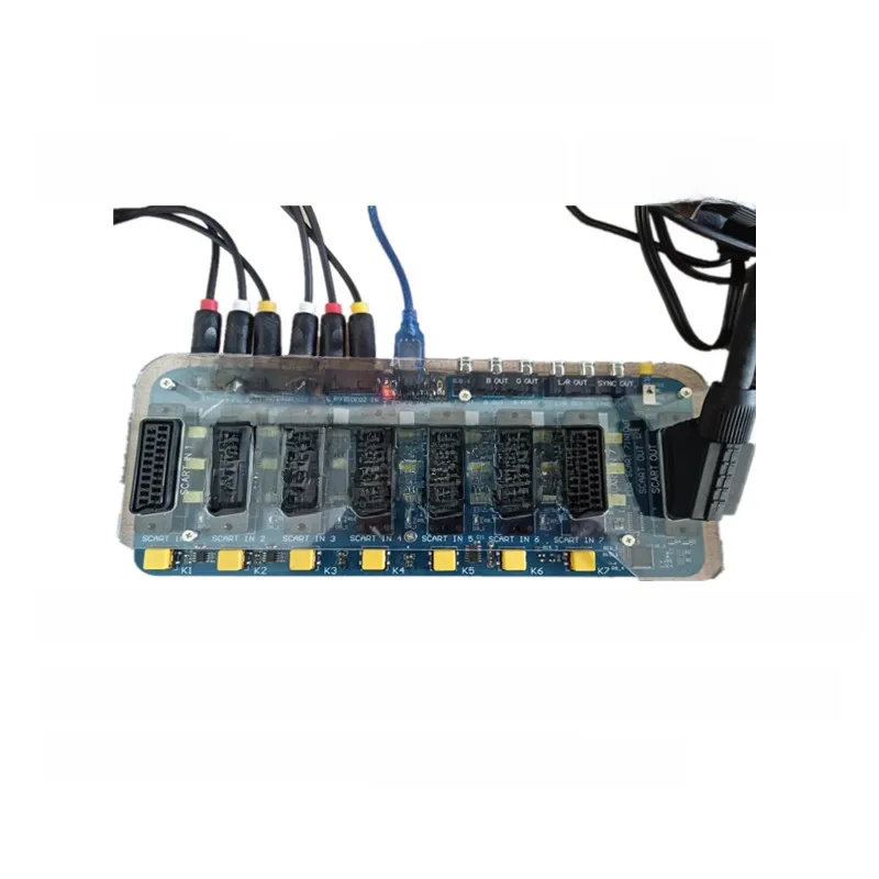 Upgrade Versie Eur Scart Schakelaar 7 Ingang 1 Uitgang Automatische/Handmatige Rgbs Video Converter Switcher Board Voor Md/sfc/PS23/Ss/Dc/Wii - afbeelding 2
