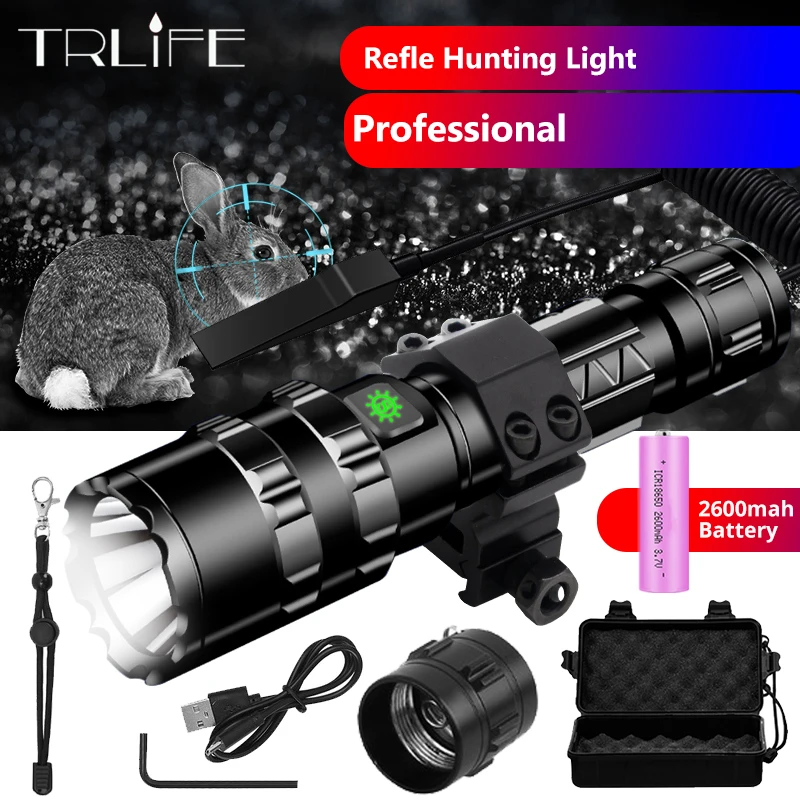 

8000LM C8 Hunting Flashlight Tactical Aluminum Lamp Weapon Light T6 L2 Waterproof Torch USB Rechargeable 2600Mah 18650 Lanterns