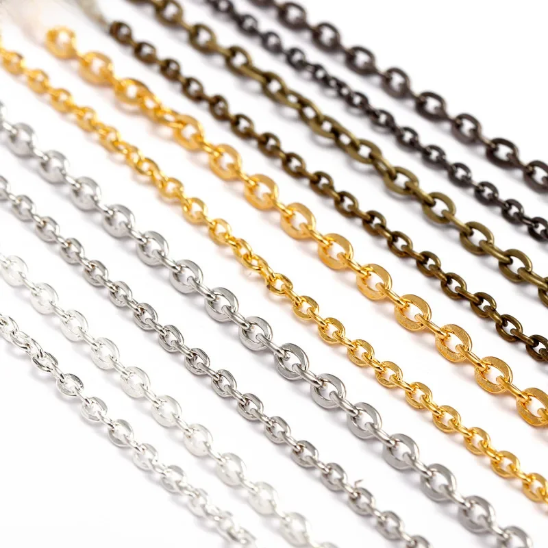 REGELIN rod/srebro/złoto/Gunmetal/antyczny brąz platerowany naszyjnik łańcuszki mosiądz luzem 5 m/partia dla majsterkowiczów materiały do ​​wyrobu biżuterii — zdjęcie 2