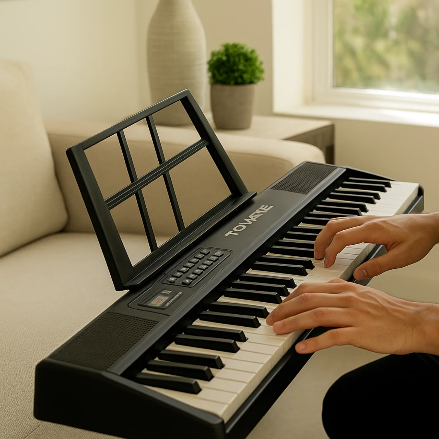 61 مفتاح قابل للطي البيانو الإلكتروني لوحة المفاتيح الموسيقية بطارية داخلية 200 Ritmos 200 Timbres وظيفة التعلم والميكروفون #6