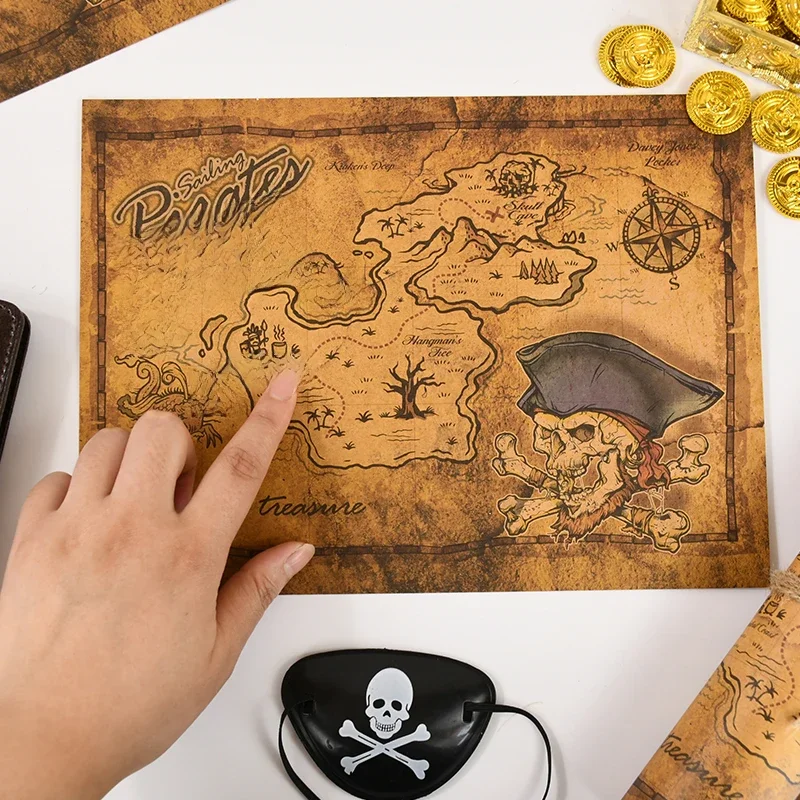 Carte de la Sagesse de l'Aventure 7.5 pour Enfant, Fournitures de ixd'Anniversaire à Thème, Décor d'Halloween, en Papier Kraft Vintage, Cadeaux