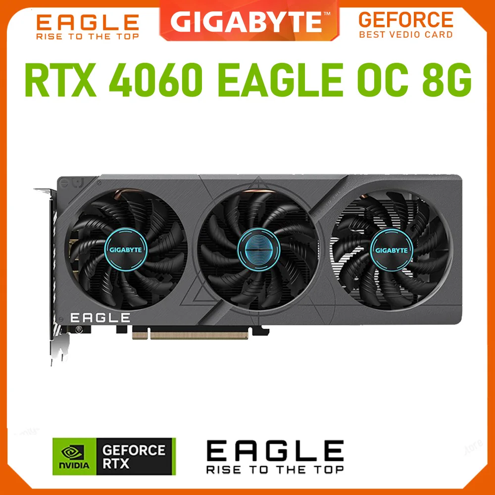 Imagem -06 - Gigabyte-placa Gráfica Geforce Rtx 4060 Eagle oc 8g 128bit 17000 Mhz Fãs Triplos Pci-e 4.0 Novo Gddr6