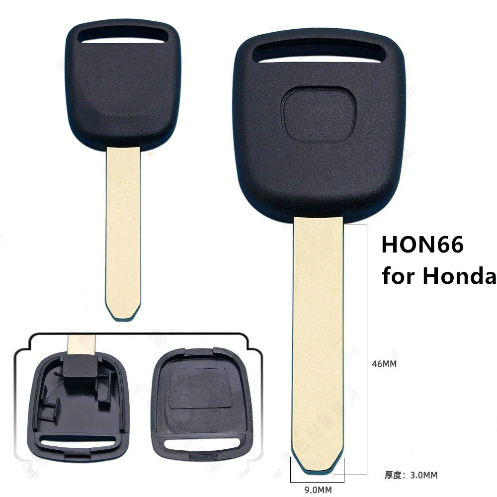 5pcs/lot for Honda Civic City Spoiler Crv Transponder Car Key Shell HON66 Uncut Blank Key Blade