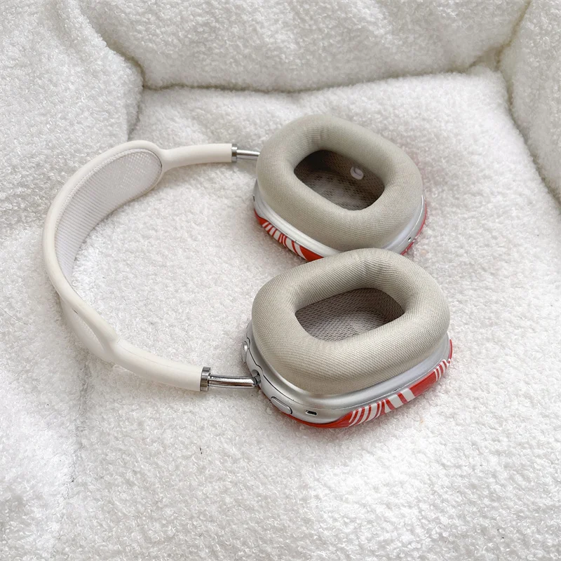 Cute Bow Plaid Earphone Case For Apple Airpods Max Protective Cover Soft Silicone Kawaii Headphone Cases For AirpodsMax Funda