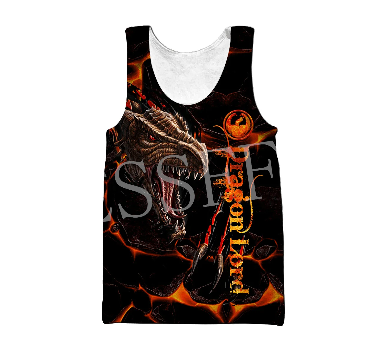 Custom Name Cosplay Animal Dragon Retro Tattoo 3DPrint Summer Harajuku Streetwear Funny Sleeveless TankTop Casual Unisex Vest A2