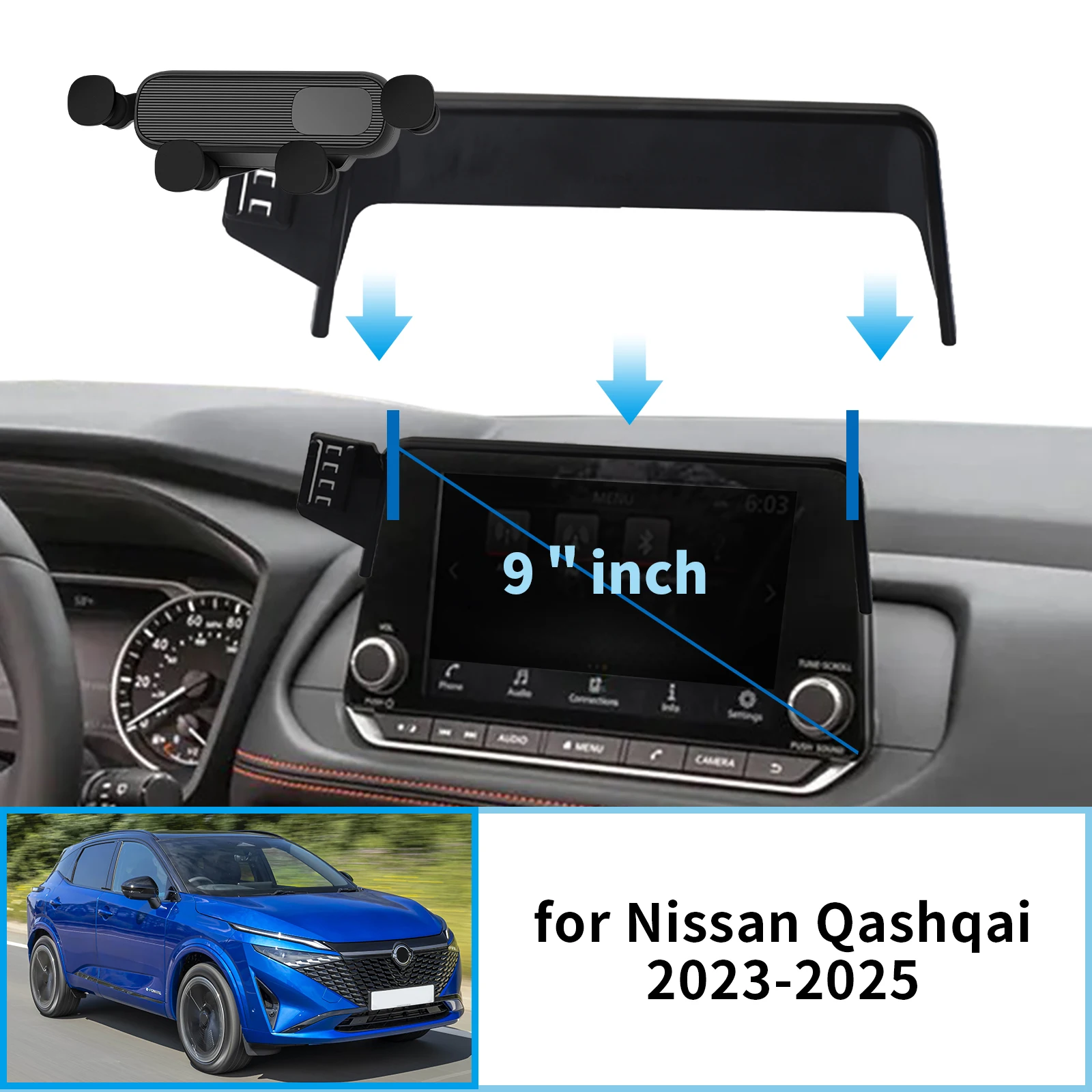 

Car Mobile Phone Holder for Nissan Qashqai 2023 2024 2025 GPS Bracket Navigation Stand Auto Accessories