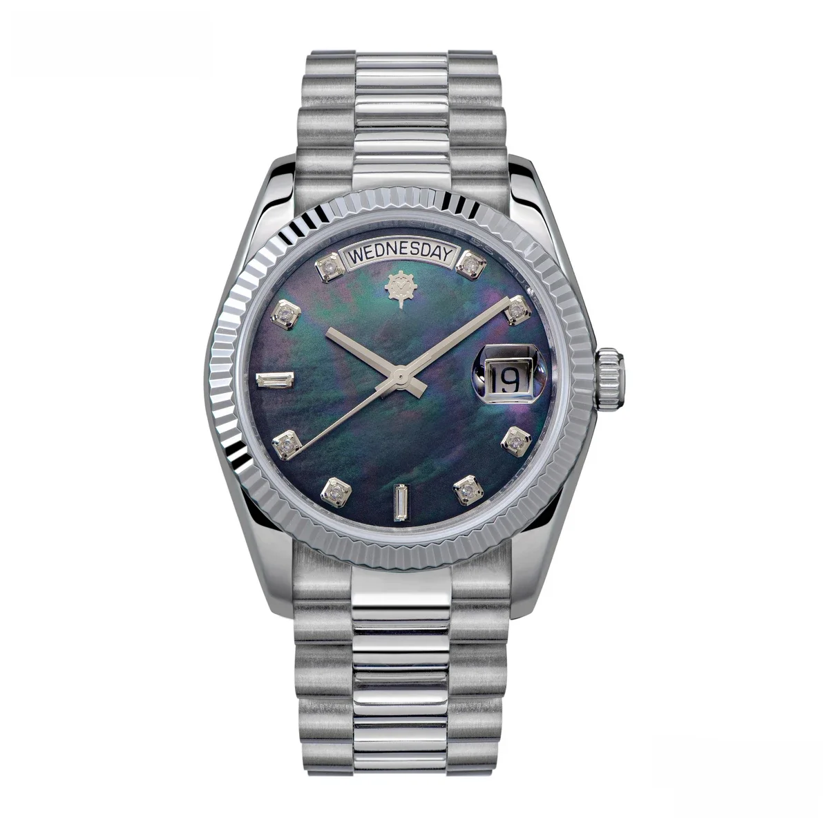 Sugess 36 mm Herrenuhr Automatik Dandong Peacock SL3034 Tageswerk Saphirglas 100 m wasserdichte Armbanduhren MOP Datum Neu