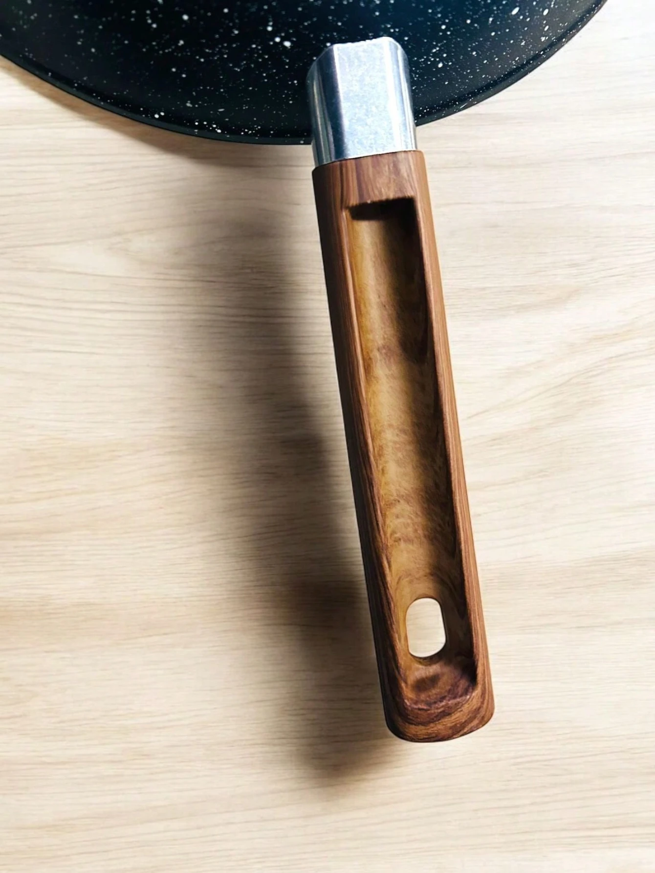 مقلاة تفلون غير لاصقة مقاس 26 سم بمقبض خشبي، لأي نوع من الحساء والطعام #6