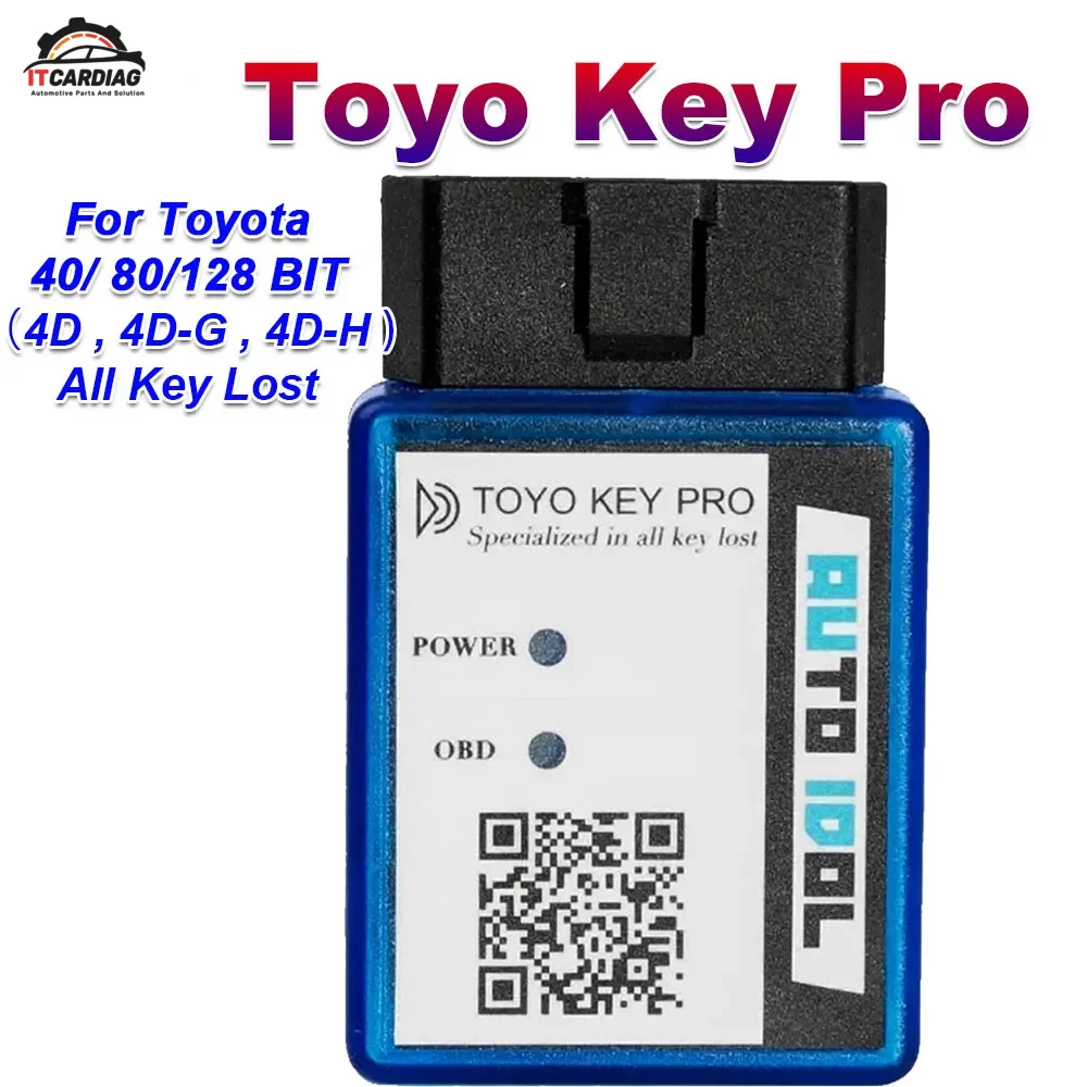

For Toyo Key Pro OBD II Support for Toyota 40/80/128 BIT (4D, 4D-G, 4D-H) All Key Lost for Toyota Auto Key Programmer
