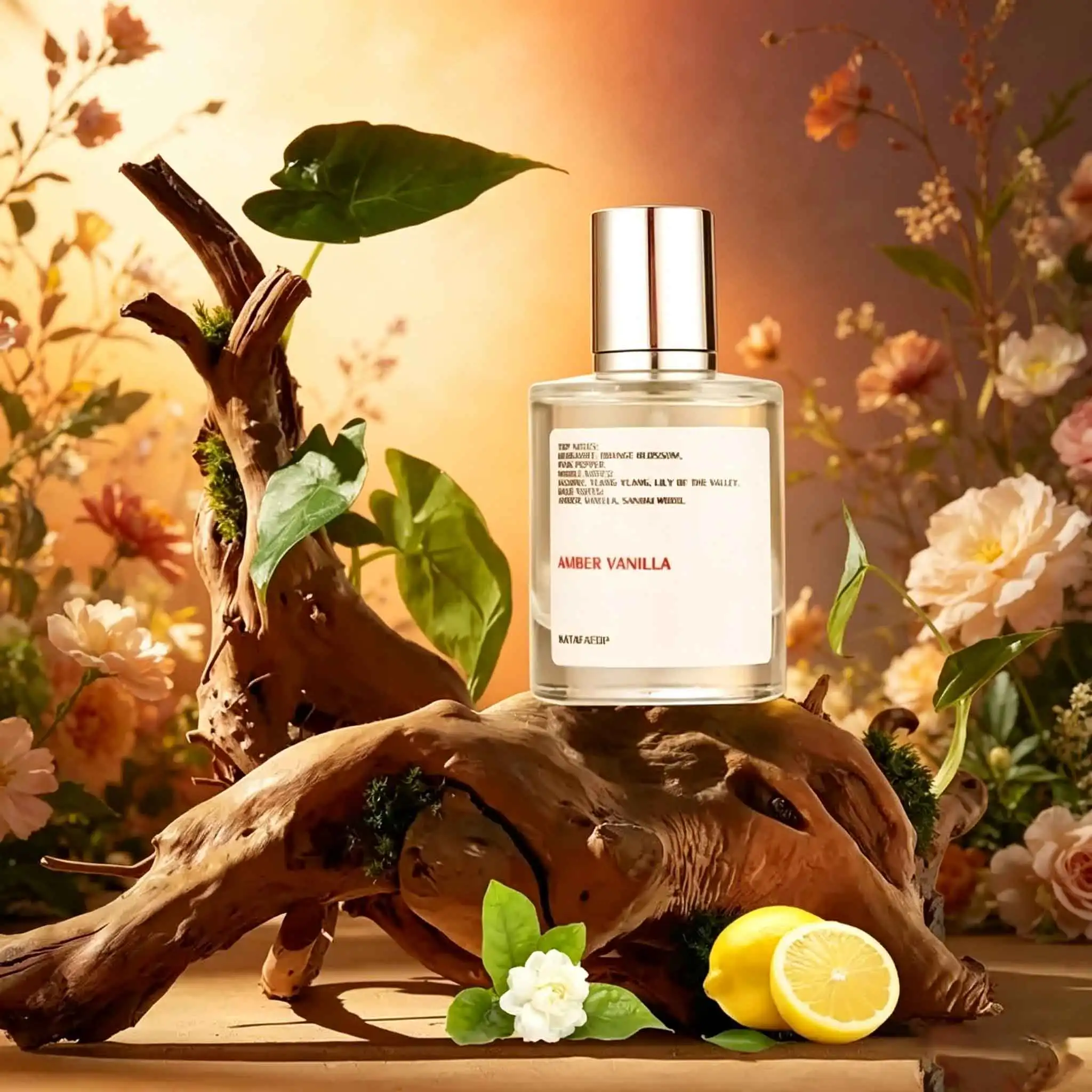 

AMBERY VANILLA Amber vanilla perfume, citrus pear fragrance and pepper powder, soft and fragrant; Base note cedar patchouli mixed vanilla coffee, mellow and long, daily commuting and dating