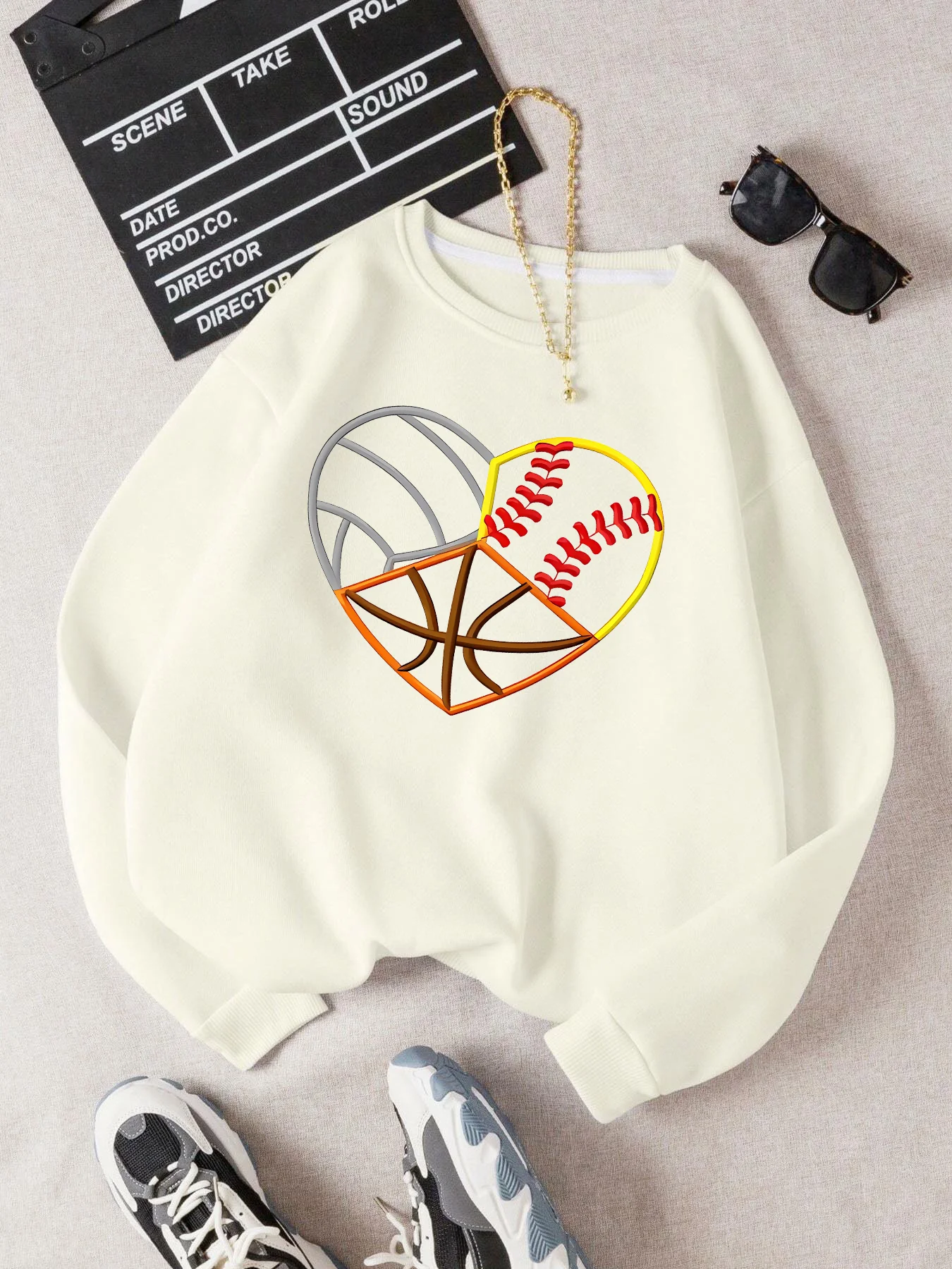 

2024 Autumn Winter I Love Baseball Heart Print Casual Sweatshirts Streetwear Hiphop Fashion Funny Sports Hoodies