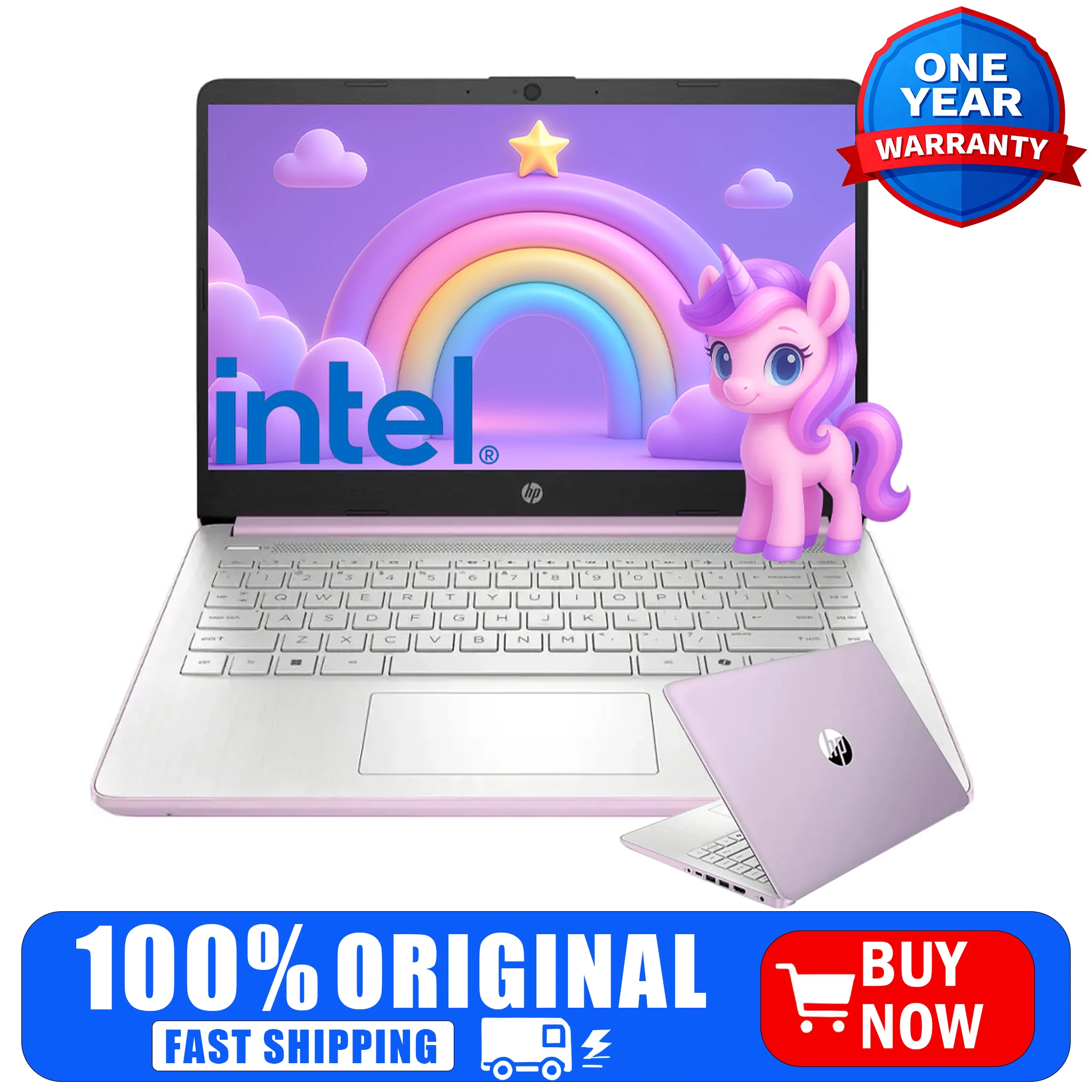 

Ноутбук HP 14" HD Ultra Light, процессор Intel N150, 16 ГБ ОЗУ, 384 ГБ (128 UFS + 256 SD-карта), 1 год Microsoft 365, Windows 11 S