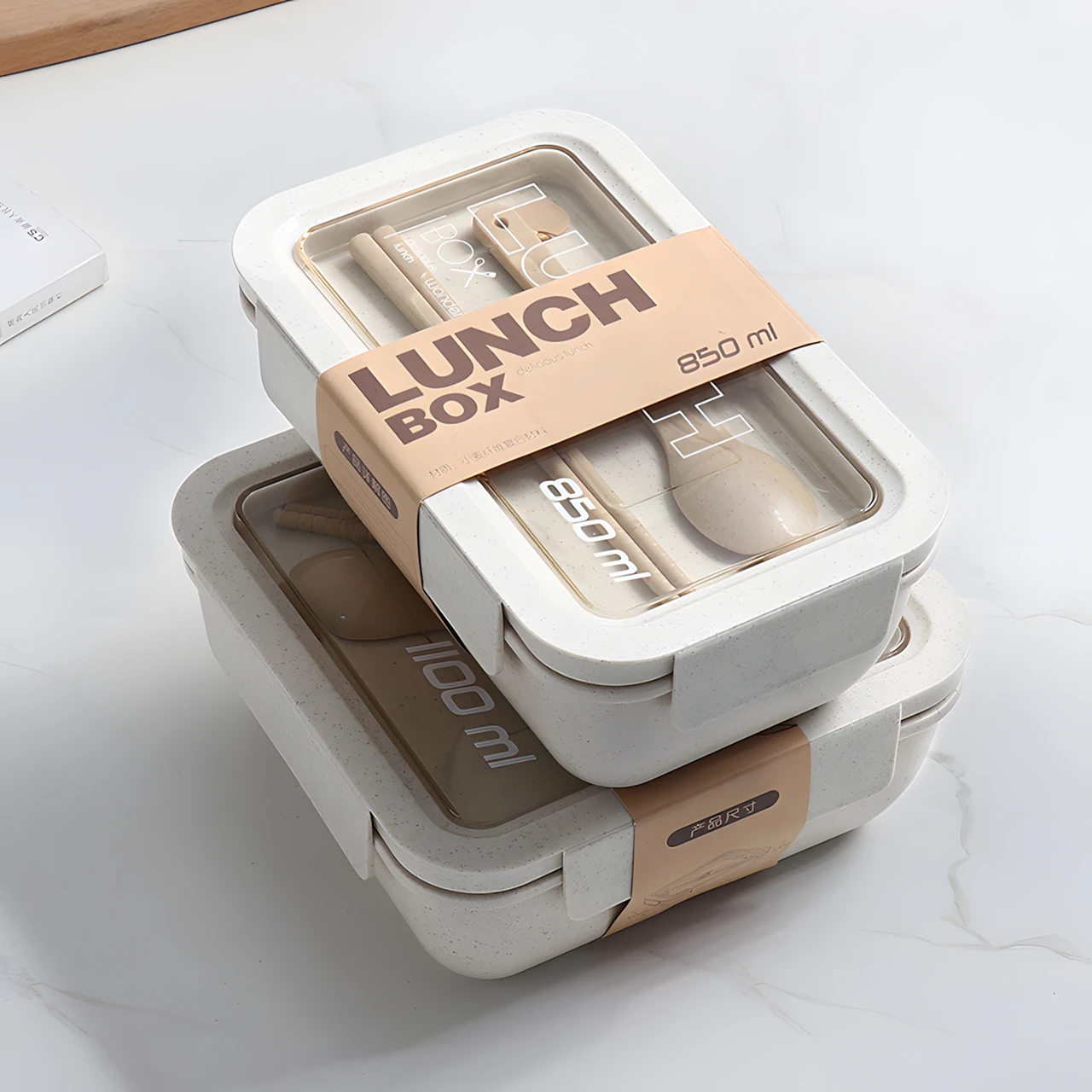 Contenedor de Comida Ecológico – Hecho de Paja de Trigo, Seguro y Libre de BPA