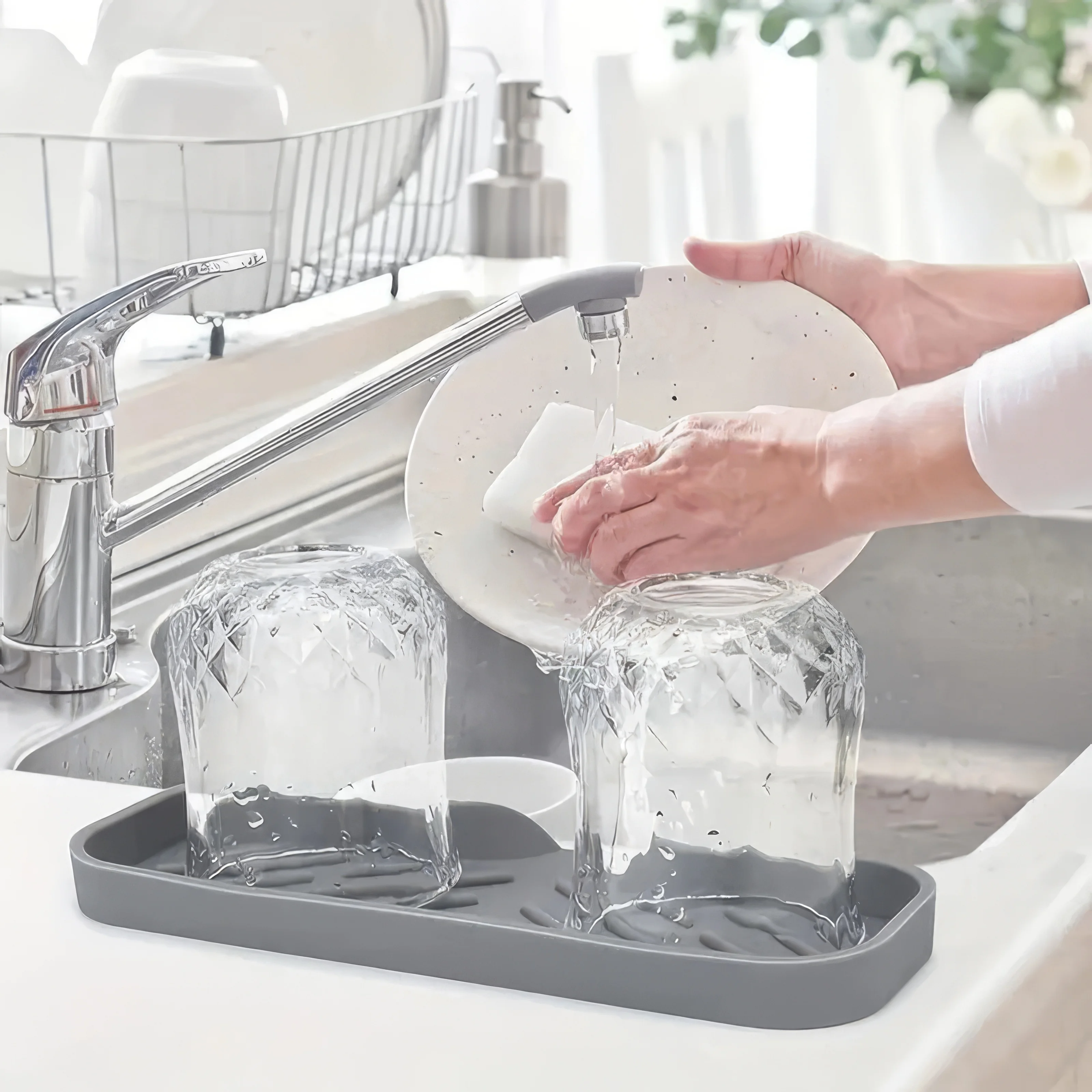 1 Drain Pad, Space Saving, Suitable for Dishes, Utensils, Pots, Kitchen Countertop Pads, Essential for Home Use