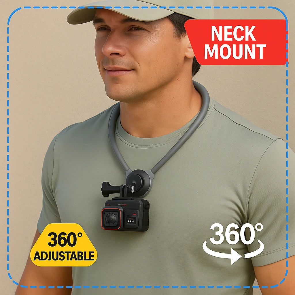 

Шейный ремешок без помощи рук для Insta360 GO 3 / GO 3S / X3 / Ace Pro | Регулируемое крепление для съемки POV першого человека