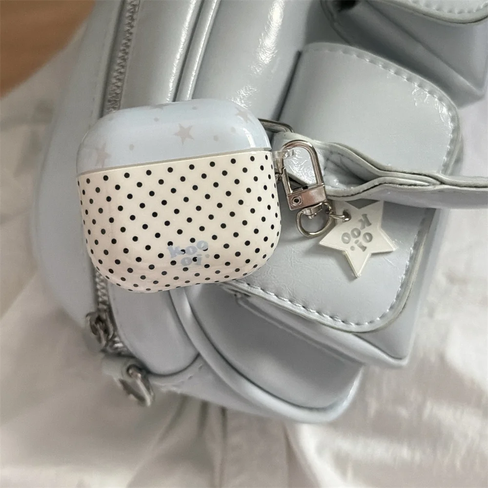 

Polka Dot Star Earphone Case Silicone Shockproof Cover for Apple Airpods Pro3 Pro2 4 Airpods 2 3 4 Headphone Cases with Charm