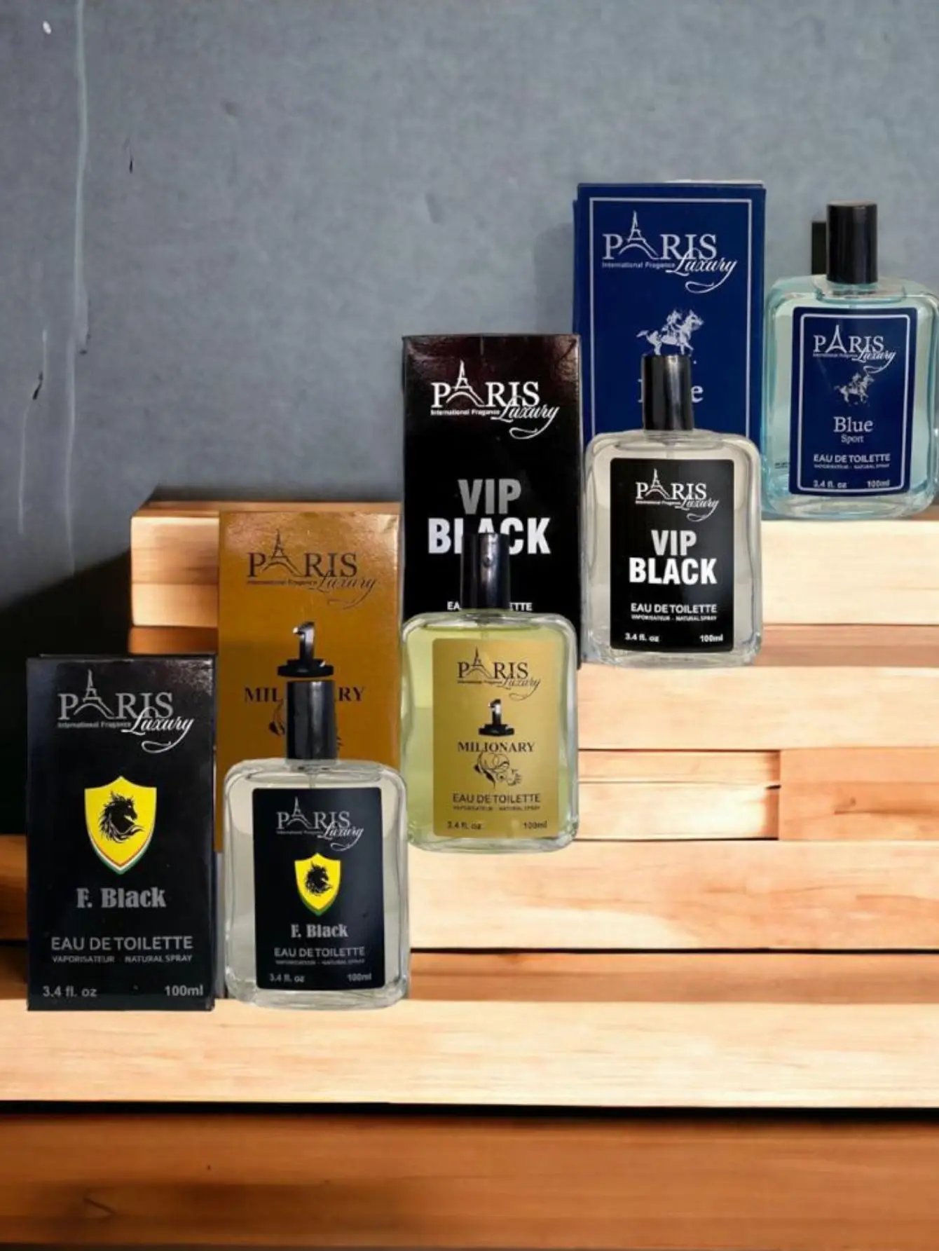 kit 4 Perfumes Masculinos referência importada promocao F.black,v.black, azul, vip 100ml