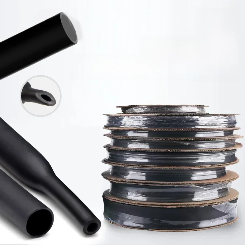 Tube thermorétractable doublé d'adhésif, rapport 3:1, 100 mètres/10M, épais avec colle, double paroi, diamètre 2.4/3.2/4.8/6.4/7.9/9.5mm
