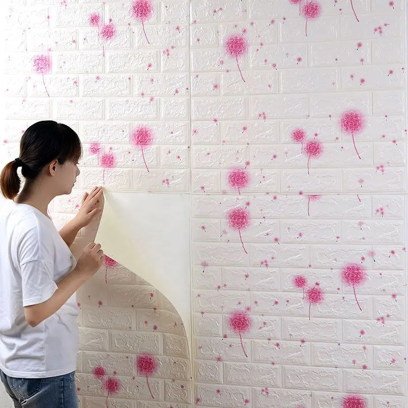 1Pcs  35cmx30cm 3D Self-adhesive Simulation Wall Sticker Home Background TV Decorative Wallpaper