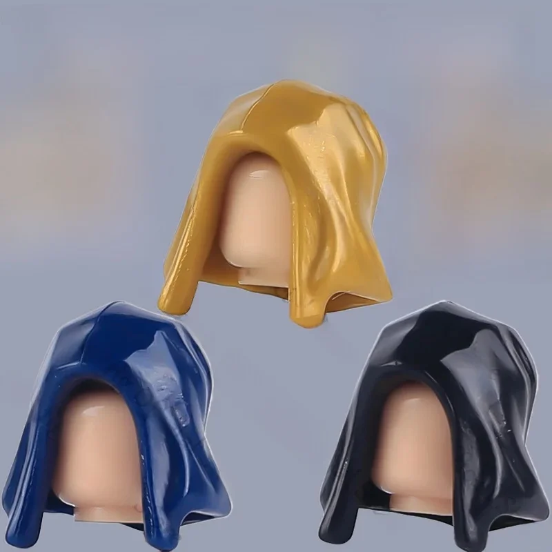 Chapeau de soldats d'assassin de guerre militaire, accessoires imprimés, bloc de construction, carte, casque de chevalier, chapeau, coiffure d'elfe, briques MOC, jouet